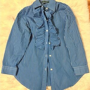 Ralph Lauren Blue and White Striped Shirt